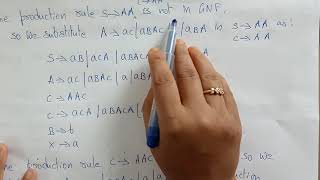 converting CFG to GNF example1  TOC  Lec73  Bhanu Priya [upl. by Goldina]