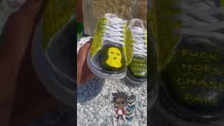 YELLOW BANDANNA 🫣🔥 tutorial customshoes customairforce1 artandcraft fypシ゚viral viralshorts [upl. by Nickolas]