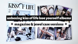 ☼ unboxing kiss of life lose yourself albums ☀︎ magazine amp jewel case versions ☼ [upl. by Araccot]