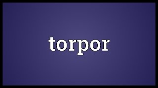 Torpor Meaning [upl. by Sebastien]