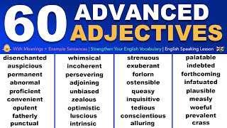 60 Advanced Adjectives in English [upl. by Naeroled]