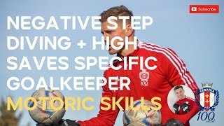 Goalkeeping training  Goalkeeper  NEGATIVE STEP DIVING  HIGH SAVESSPECIFIC MOTORIC SKILLS [upl. by Buzzell883]