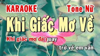 Khi Giấc Mơ Về Karaoke Tone Nữ  Karaoke Hiền Phương [upl. by Hayman]