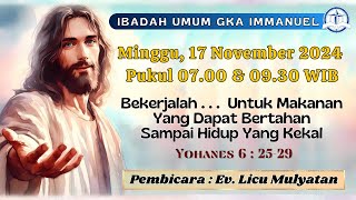 Live Ibadah Umum GKA Immanuel Malang Minggu 17 November 2024 [upl. by Ajiam110]