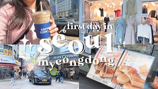 travel vlog 👜  a day in myeongdong shopping street 😊🛍️  first day in seoul korea 🇰🇷 [upl. by Brittan525]