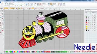 Automatic Design  emCAD Embroidery Design Software  Needle Point India [upl. by Ecal]