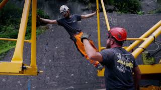 Brun AG x Rollende Werkstatt Kran AG  Kranmontage Potain MDT 389 Lammschlucht Schüpfheim [upl. by Cindi809]