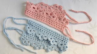 Crochet Headband Very Easy and Beginner Friendly tutorial Bandana Hairband for girls Hairscarf [upl. by Ebony]