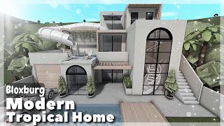 BLOXBURG Modern Tropical Home Speedbuild  Roblox House Build [upl. by Leith106]