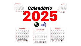 Calendários 2025 editáveis CDR [upl. by Whitman]