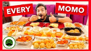 Eating Every Type of Momo Food Challenge  Veggie Paaji [upl. by Nanor]