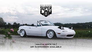 Bagged Mazda Miata MX5  Super Low Air Suspension by Bag Riders [upl. by Eirot]