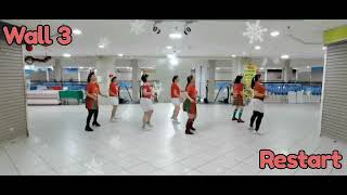 All I Want For Christmas Is You Line Dance  Demo By DSisters amp Friends [upl. by Haldis]