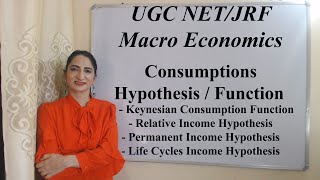 Consumption Hypothesis  Function  UGC NETJRF Macro Economics [upl. by Atsira159]