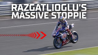 MASSIVE STOPPIE from Toprak Razgatlioglu  Most 2021 [upl. by Oinimreh]