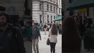 Naked man casually walking through central London Mansion House Street 030924  730 am shorts [upl. by Rizan35]