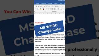 MS Word Change Case Trick msword [upl. by Yknarf]