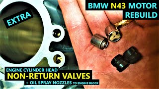 NON RETURN VALVES amp OIL SPRAY NOZZLES to engine block  EXTRA  REBUILD BMW N43 Motor [upl. by Priscilla]