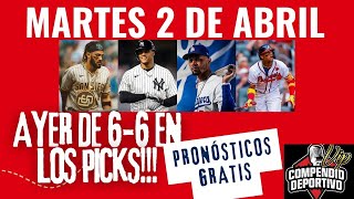 🔴PRONÓSTICOS DEPORTIVOS MARTES 2 DE ABRIL ​🏒​ 🏀⚽ AYER DE 66 ENTRE PREMIUM Y YOUTUBE [upl. by Claude]