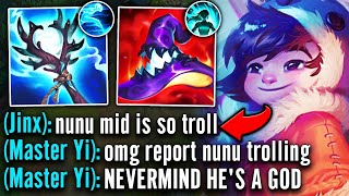 My whole team thought I was trolling for picking Nunu mid but then I carried them all [upl. by Ghiselin43]