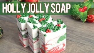 Handcrafted Holiday Holly Jolly Soap  MO River Soap [upl. by Anirtik]