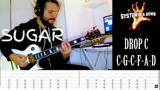 System of a Down  Sugar Guitar cover Screen Tabs Lesson Drop C [upl. by Stace]