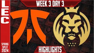 FNC vs MDK Highlights  LEC Spring 2024 W3D3  Fnatic vs MAD Lions KOI [upl. by Tiloine145]