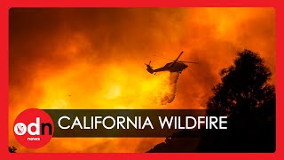 Huge Wildfire Erupts Across Southern California Prompting 500 Homes to be Evacuated [upl. by Aneev981]