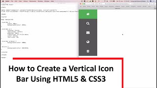 How to CREATE a Vertical Icon Bar Using HTML5 amp CSS3  New [upl. by Beaufort]