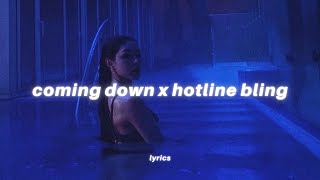 coming down x hotline bling lyrics tiktok version  the weekend amp drake [upl. by Renruojos]