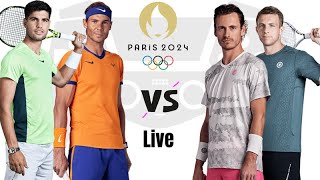 Rafael NadalCarlos Alcaraz vs Tallon GriekspoorWesley Koolhof  Paris Olympics 2024 Live [upl. by Ramonda]