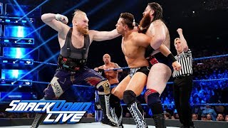 The Miz vs SAnitY  Falls Count Anywhere 1on3 Handicap Match SmackDown LIVE April 2 2019 [upl. by Saihtam]