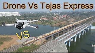 Drone Vs Ahmedabad Mumbai Tejas Express Race At 130 KMPH 82902 [upl. by Stevana]