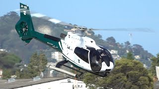 Airbus Helicopters H130 Eurocopter EC130 B4 landing amp take off at Cannes airport [upl. by Torrance]