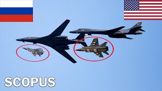 Incident of Russian Fighter Jets Intercepting 2 US B1B Bombers [upl. by Ydde]