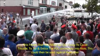 Ardoyne 2013 Protestants Attacked By Police With Watercannon [upl. by Nattirb]