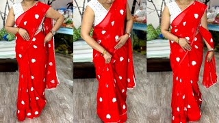 Easy Georgette Saree Draping Perfectly  जॉर्जेट साड़ी कैसे पहनें  How To Drape Georgette Saree [upl. by Nawad]