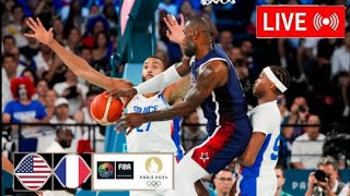 USA vs France Mens Basketball  Live Highlights  2024 Olympics 1082024 [upl. by Alyac]