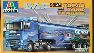 italeri 3817 daf 95 xf with topas tank trailer italeri daftrucks [upl. by Norym]