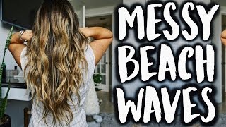 HOW TO EASY EFFORTLESS BEACHY WAVES ON LONG HAIR [upl. by Nutter5]