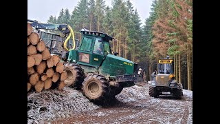 🌲4K NOE 4108R amp Ponsse Ergo • Harvester amp Forwarder in Action • Forstbetrieb Tillmann amp Grewe🌲 [upl. by Fee697]