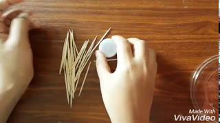 DIY  sunburst wall decor using toothpick and bamboo skewers [upl. by Wulf595]