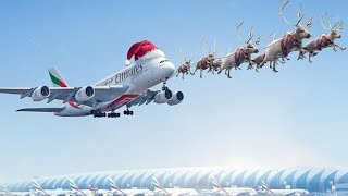 Reindeer Takeoff of Emirates  Merry Christmas [upl. by Laverne96]