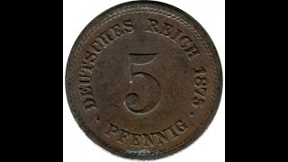 Germany 5 pfennig 1875Coin Coins Money [upl. by Arriec895]