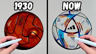 Drawing The Evolution Of World Cup Ball [upl. by Eelannej]