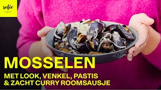 Heerlijke mosselen met look venkel pastis en zacht curry roomsausje  Sofie Dumont [upl. by Fellner]