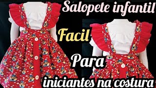 Como costurar SALOPETE INFANTIL COM ALÇAS REMOVÍVEIS FACIL PARA INICIANTES costura [upl. by Bohon613]