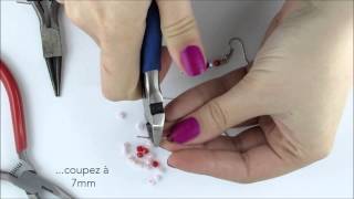 Tutoriel débutant boucles doreilles avec perles swarovski [upl. by Analle]