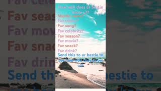 How well does ur bestie know u Send this video to ur bestie to test them [upl. by Celio]