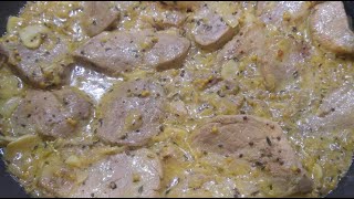 Polędwiczki wieprzowe w sosie musztardowym  Pork tenderloin recipe  MajkelGotuje [upl. by Ardnaet]